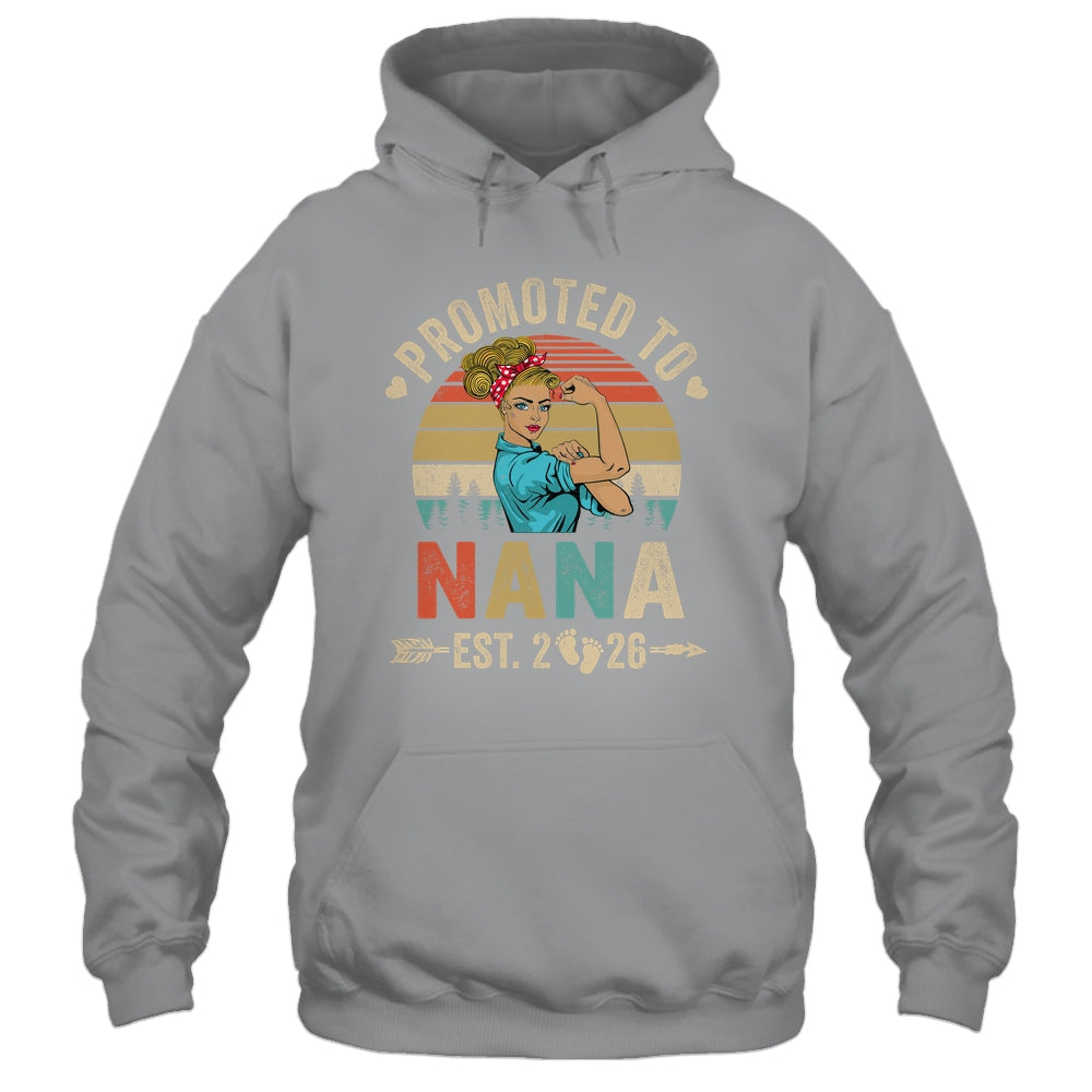 Promoted To Nana Est 2026 Retro First Time Nana Shirt & Tank Top | teecentury