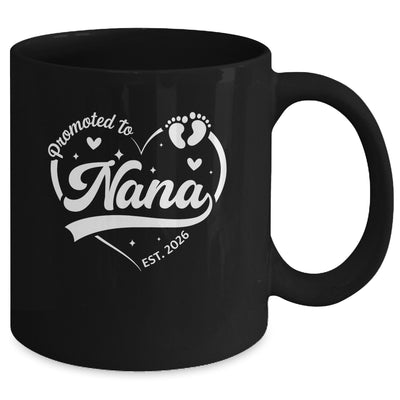 Promoted To Nana Est 2026 Soon To Be New Grandmom Heart Mug | teecentury