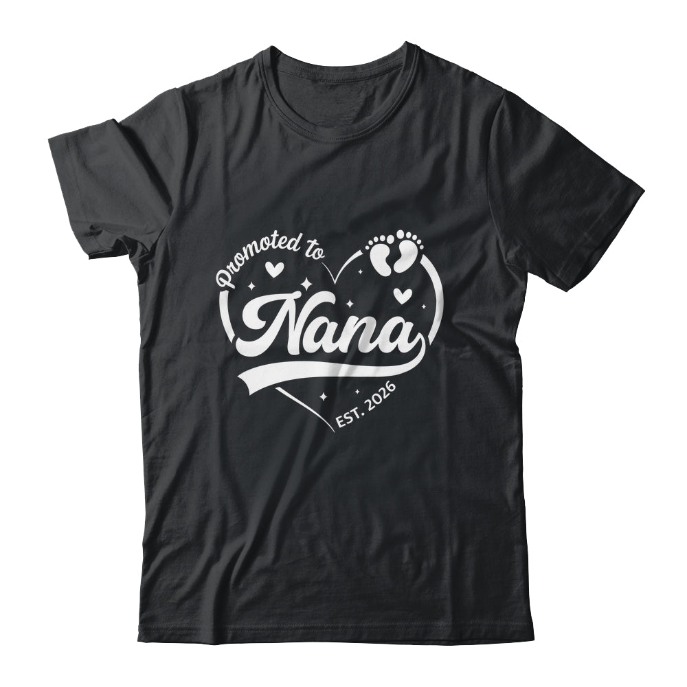 Promoted To Nana Est 2026 Soon To Be New Grandmom Heart Shirt & Tank Top | teecentury