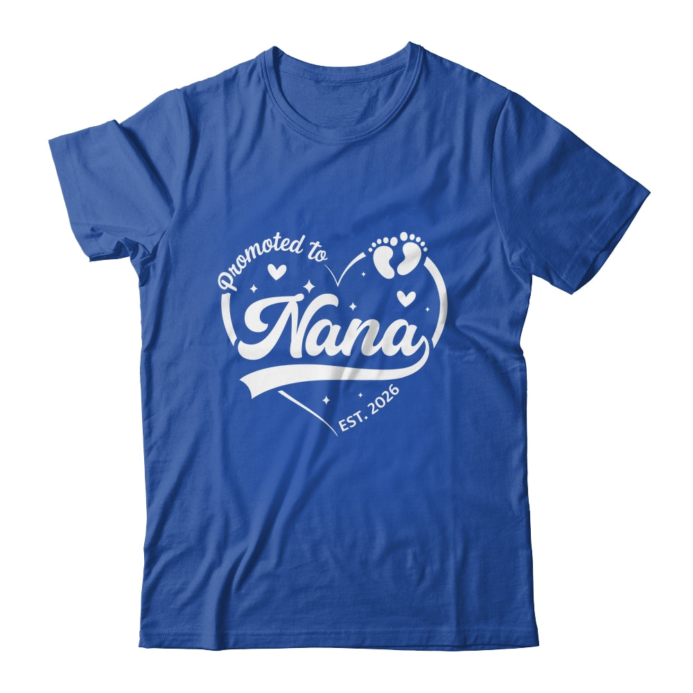 Promoted To Nana Est 2026 Soon To Be New Grandmom Heart Shirt & Tank Top | teecentury