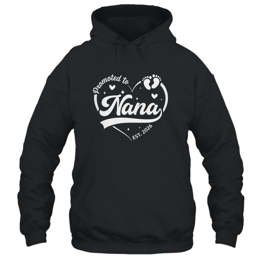 Promoted To Nana Est 2026 Soon To Be New Grandmom Heart Shirt & Tank Top | teecentury