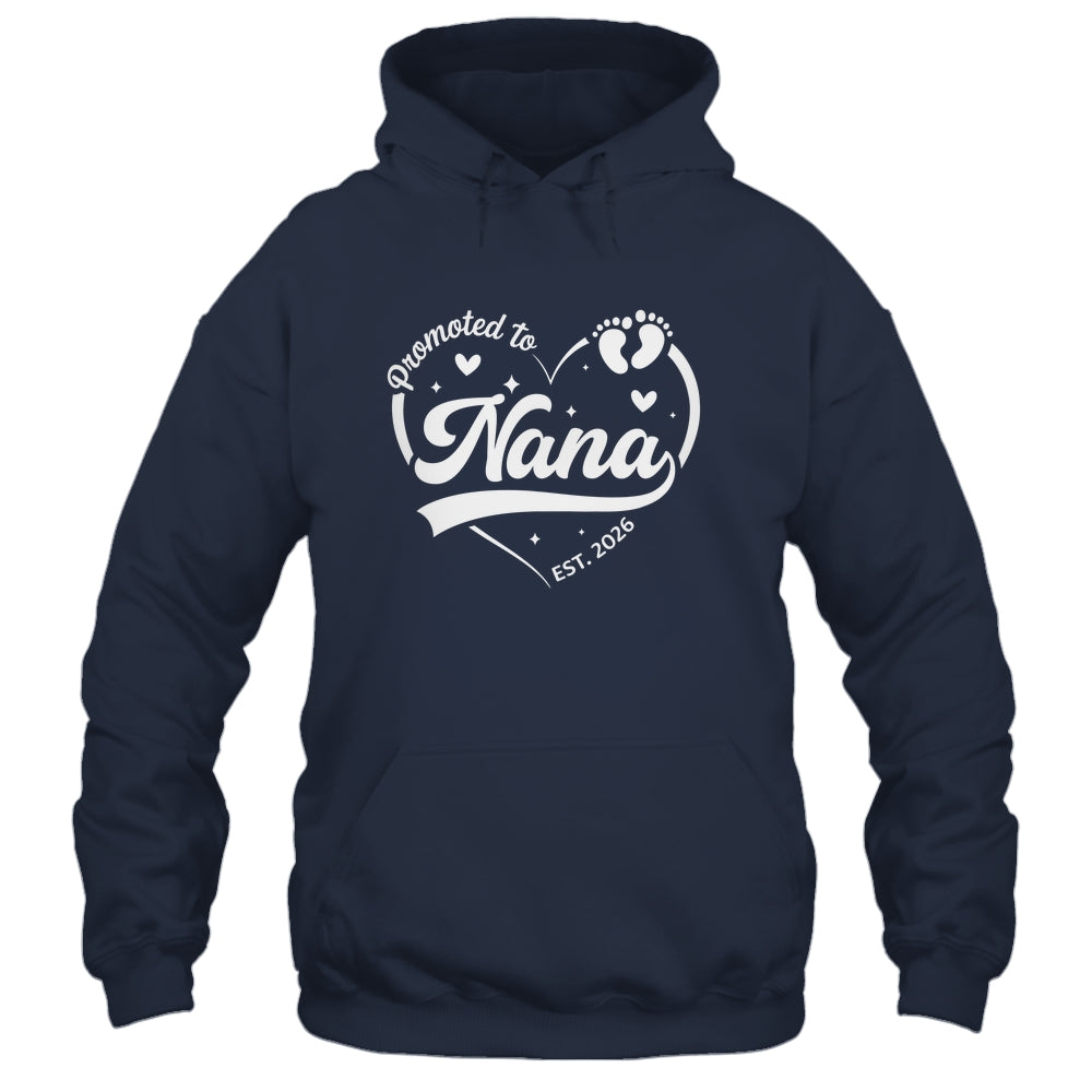 Promoted To Nana Est 2026 Soon To Be New Grandmom Heart Shirt & Tank Top | teecentury