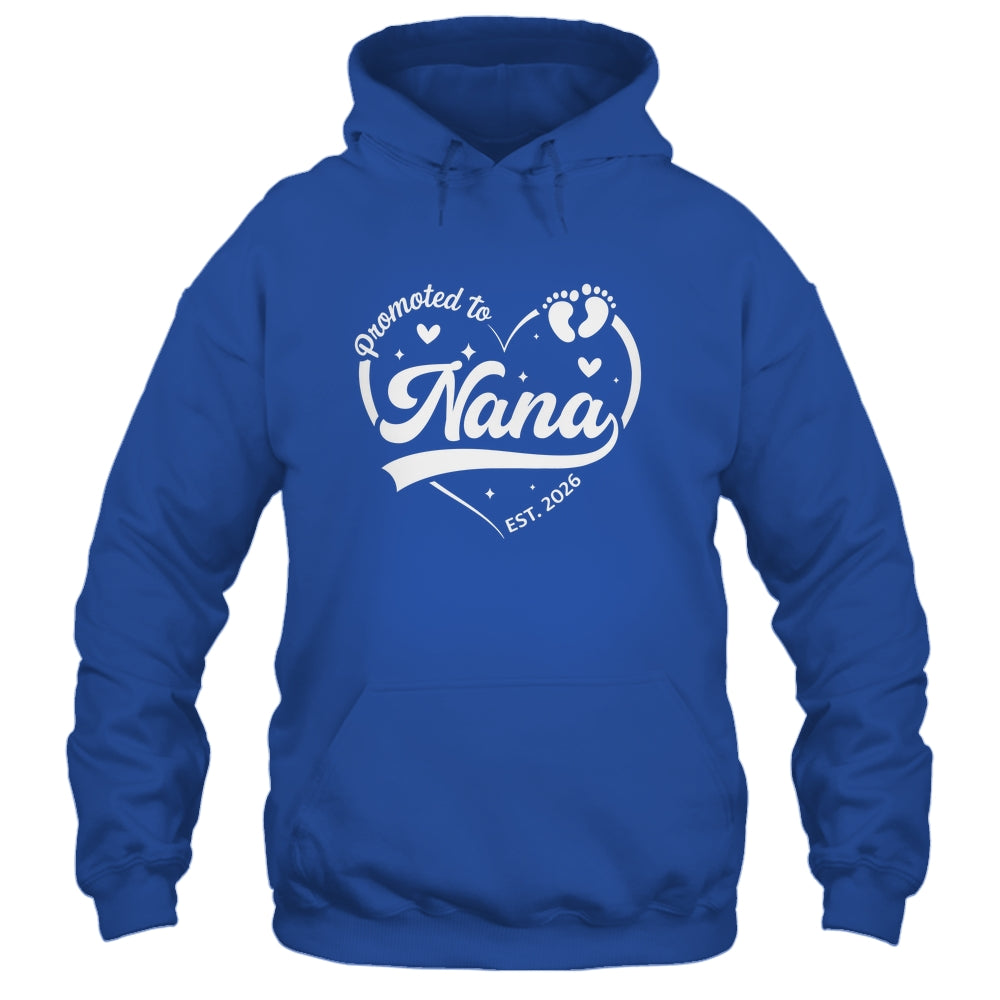 Promoted To Nana Est 2026 Soon To Be New Grandmom Heart Shirt & Tank Top | teecentury