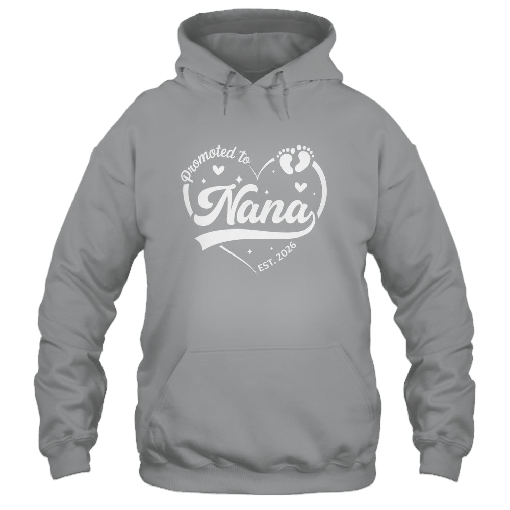 Promoted To Nana Est 2026 Soon To Be New Grandmom Heart Shirt & Tank Top | teecentury