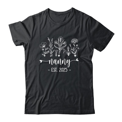 Promoted To Nanny 2025 Pregnancy Announcement Floral Shirt & Tank Top | teecentury