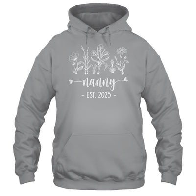 Promoted To Nanny 2025 Pregnancy Announcement Floral Shirt & Tank Top | teecentury
