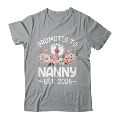 Promoted To Nanny 2026 First Time Floral New Nanny Shirt & Hoodie | teecentury
