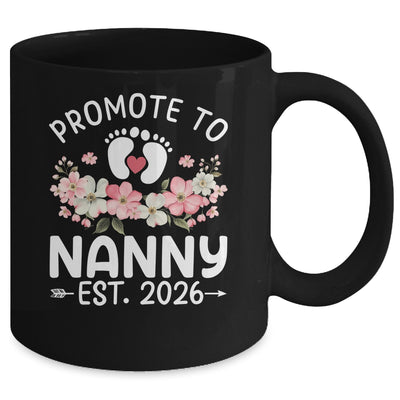 Promoted To Nanny 2026 First Time Floral New Nanny Mug | teecentury