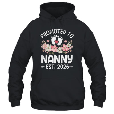 Promoted To Nanny 2026 First Time Floral New Nanny Shirt & Hoodie | teecentury
