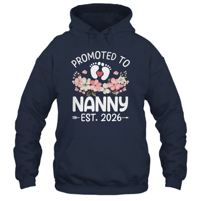 Promoted To Nanny 2026 First Time Floral New Nanny Shirt & Hoodie | teecentury