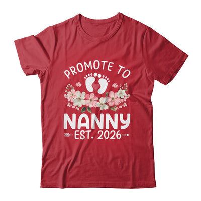 Promoted To Nanny 2026 First Time Floral New Nanny Shirt & Hoodie | teecentury