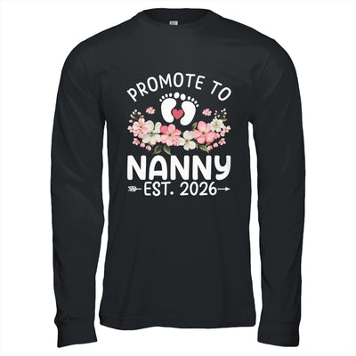 Promoted To Nanny 2026 First Time Floral New Nanny Shirt & Hoodie | teecentury