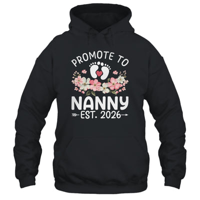 Promoted To Nanny 2026 First Time Floral New Nanny Shirt & Hoodie | teecentury