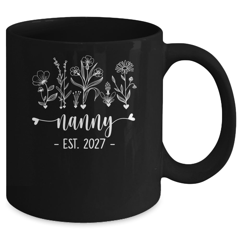 Promoted To Nanny 2027 Pregnancy Announcement Floral Mug | teecentury