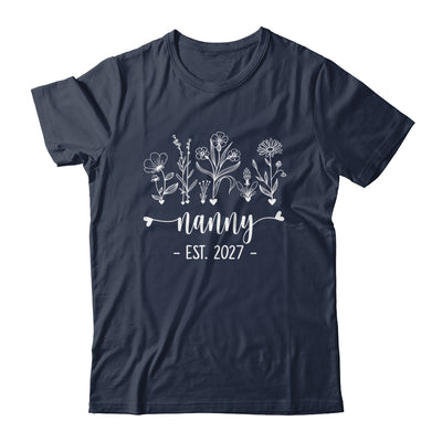 Promoted To Nanny 2027 Pregnancy Announcement Floral Shirt & Tank Top | teecentury