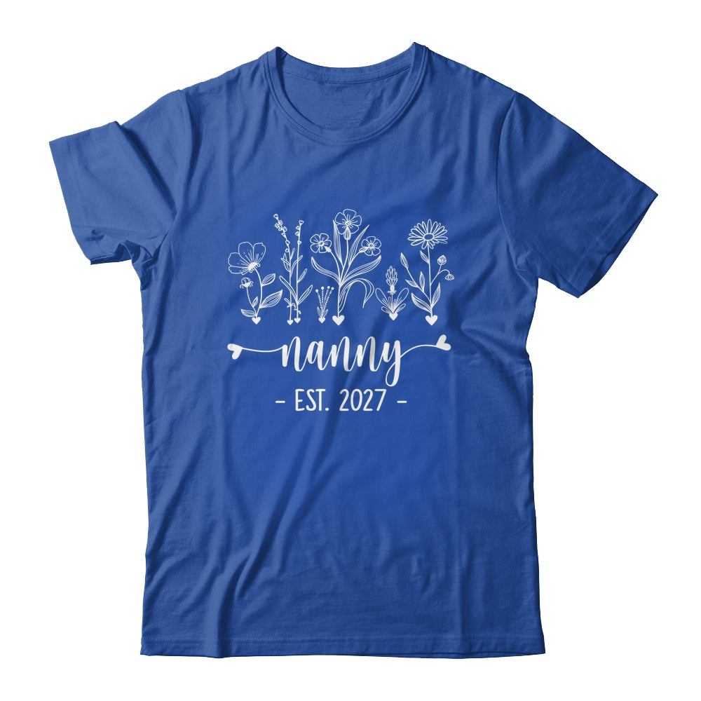 Promoted To Nanny 2027 Pregnancy Announcement Floral Shirt & Tank Top | teecentury