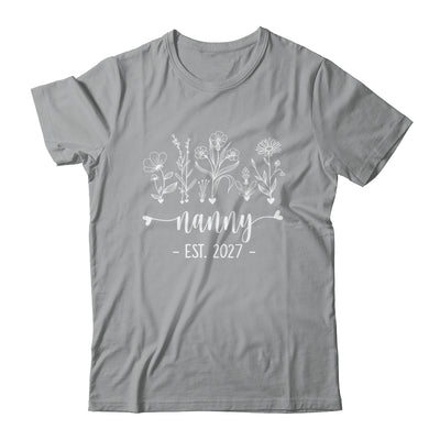 Promoted To Nanny 2027 Pregnancy Announcement Floral Shirt & Tank Top | teecentury