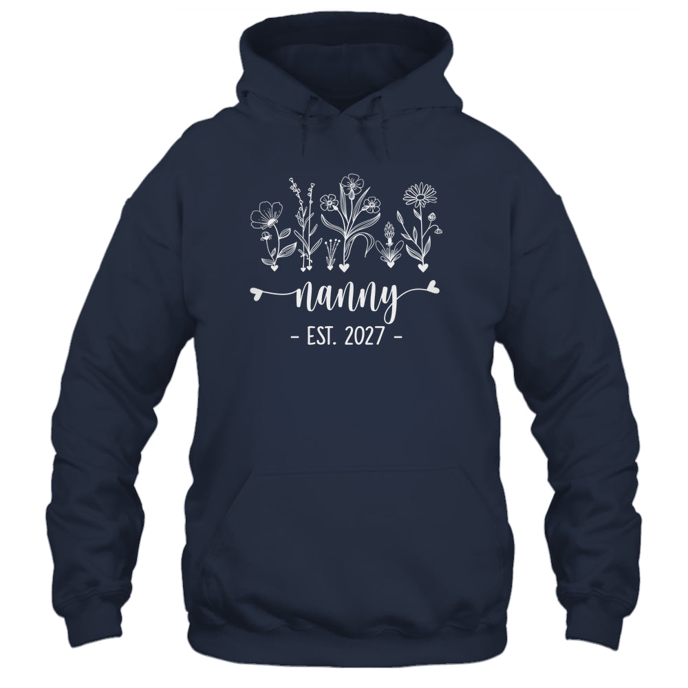 Promoted To Nanny 2027 Pregnancy Announcement Floral Shirt & Tank Top | teecentury