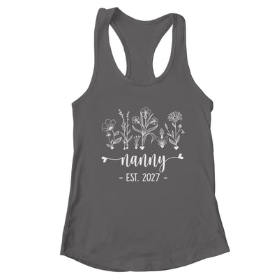 Promoted To Nanny 2027 Pregnancy Announcement Floral Shirt & Tank Top | teecentury