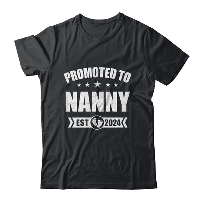 Promoted To Nanny Est 2024 Mothers Day First Time New Nanny Shirt & Tank Top | teecentury