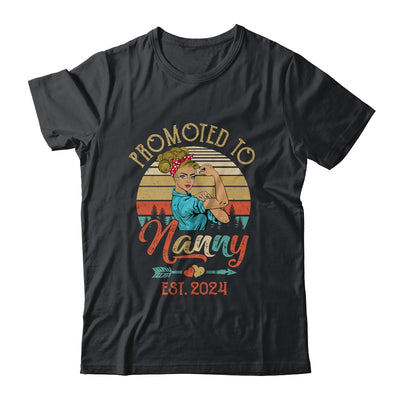 Promoted To Nanny Est 2024 Retro First Time Nanny Shirt & Tank Top | teecentury