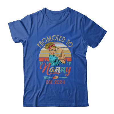 Promoted To Nanny Est 2024 Retro First Time Nanny Shirt & Tank Top | teecentury