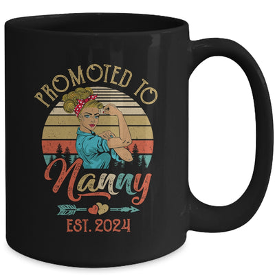 Promoted To Nanny Est 2024 Retro First Time Nanny Mug | teecentury