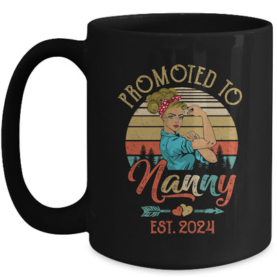Promoted To Nanny Est 2024 Retro First Time Nanny Mug | teecentury