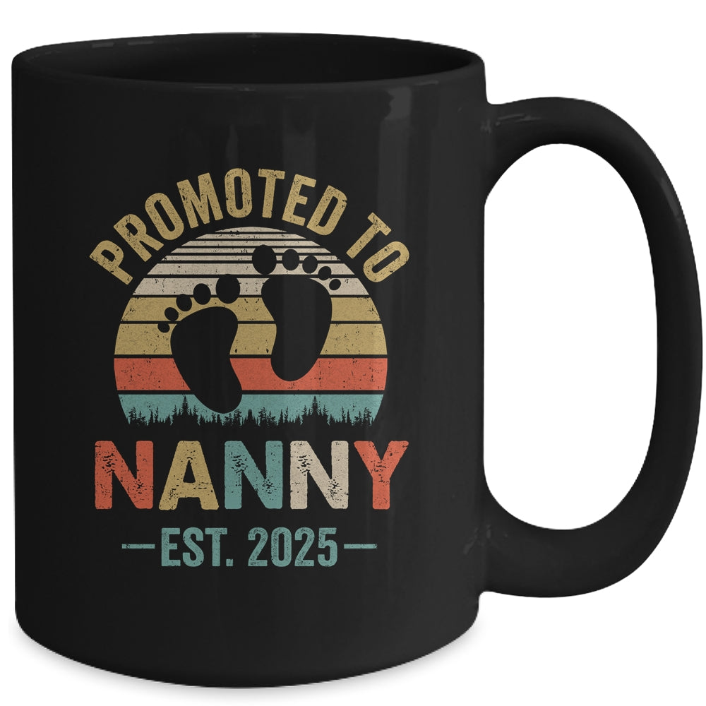 Promoted To Nanny Est 2025 Mothers Day Vintage Mug | teecentury