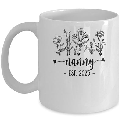 Promoted To Nanny Est 2025 Pregnancy Announcement Flower Mug | teecentury