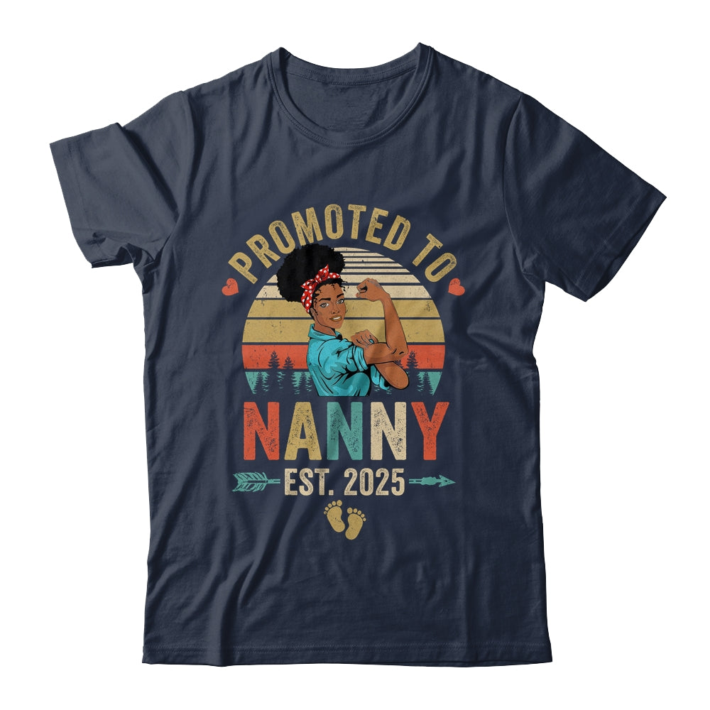 Promoted To Nanny Est 2025 Vintage First Time Nanny Shirt & Tank Top | teecentury
