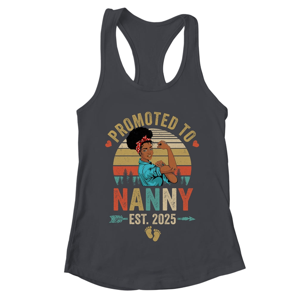 Promoted To Nanny Est 2025 Vintage First Time Nanny Shirt & Tank Top | teecentury