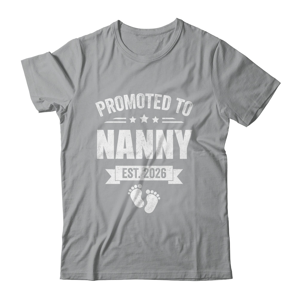 Promoted To Nanny Est 2026 Mothers Day First Time New Nanny Shirt & Hoodie | teecentury