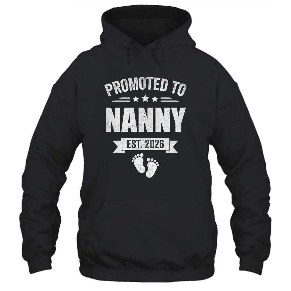 Promoted To Nanny Est 2026 Mothers Day First Time New Nanny Shirt & Hoodie | teecentury