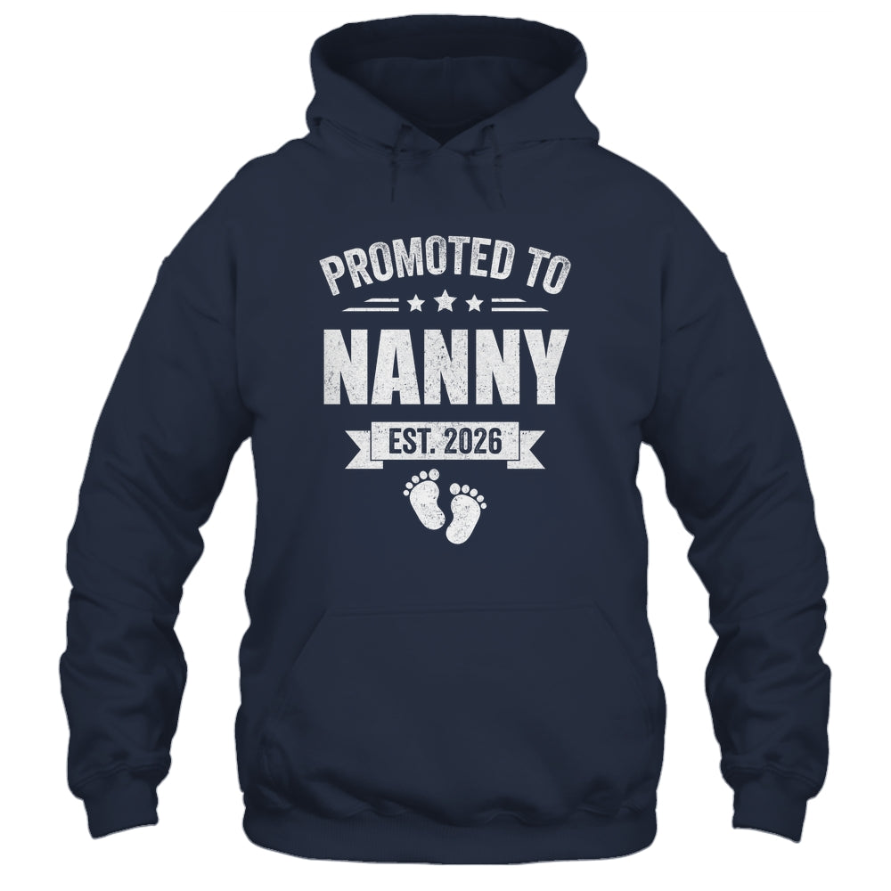 Promoted To Nanny Est 2026 Mothers Day First Time New Nanny Shirt & Hoodie | teecentury