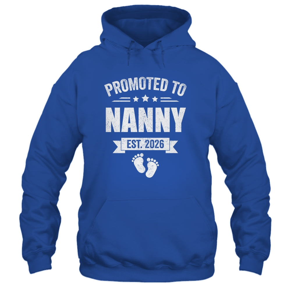 Promoted To Nanny Est 2026 Mothers Day First Time New Nanny Shirt & Hoodie | teecentury