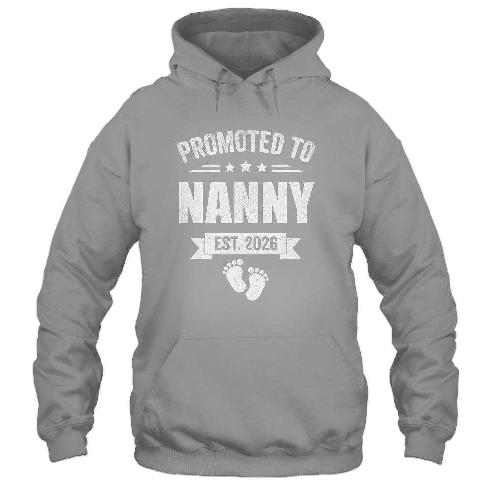 Promoted To Nanny Est 2026 Mothers Day First Time New Nanny Shirt & Hoodie | teecentury