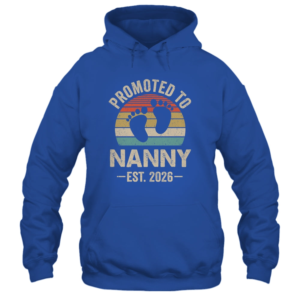 Promoted To Nanny Est 2026 Mothers Day Vintage Shirt & Hoodie | teecentury