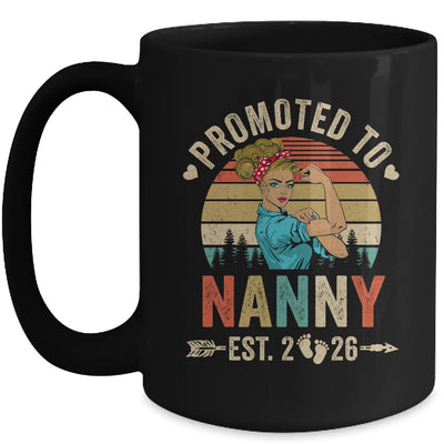 Promoted To Nanny Est 2026 Retro First Time Nanny Mug | teecentury