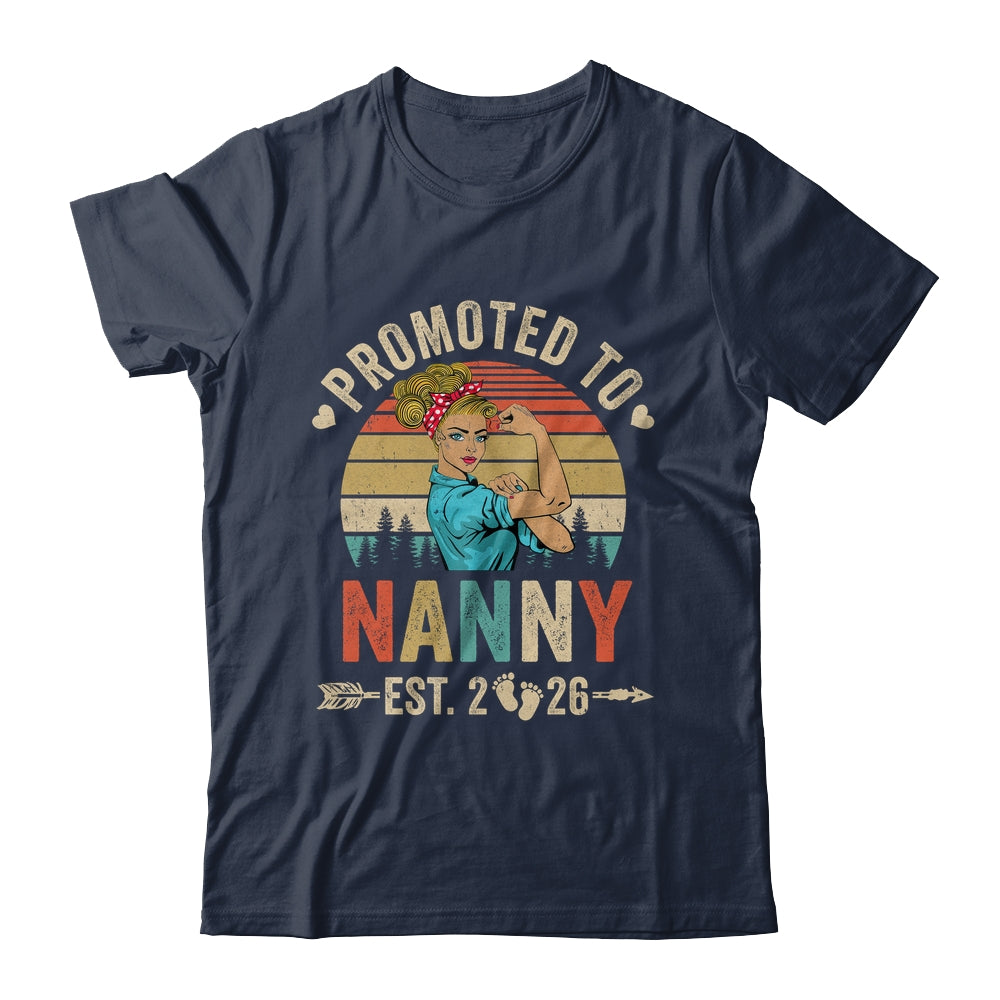 Promoted To Nanny Est 2026 Retro First Time Nanny Shirt & Tank Top | teecentury