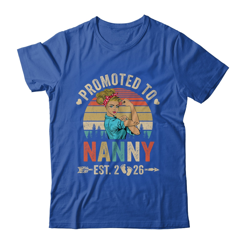 Promoted To Nanny Est 2026 Retro First Time Nanny Shirt & Tank Top | teecentury