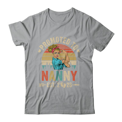 Promoted To Nanny Est 2026 Retro First Time Nanny Shirt & Tank Top | teecentury