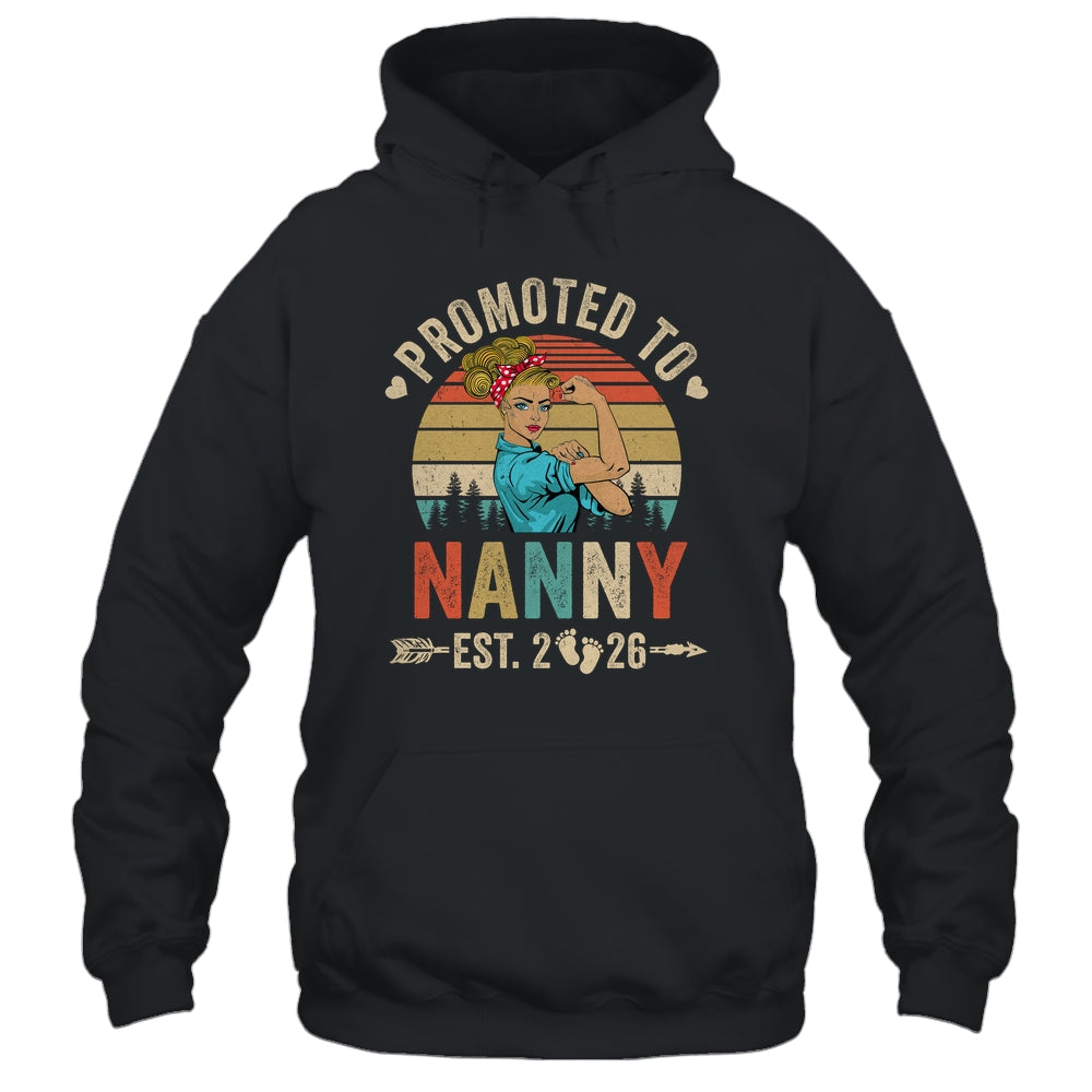 Promoted To Nanny Est 2026 Retro First Time Nanny Shirt & Tank Top | teecentury
