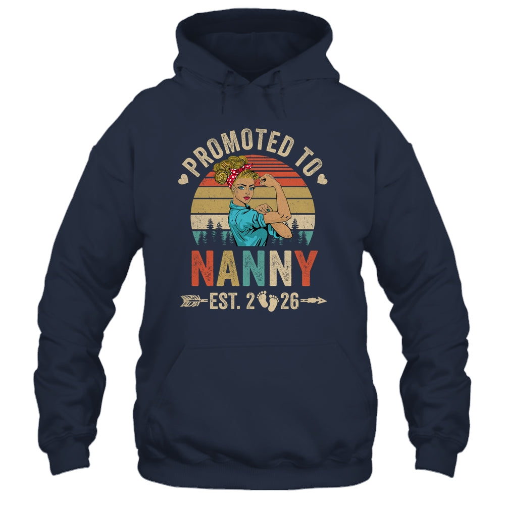 Promoted To Nanny Est 2026 Retro First Time Nanny Shirt & Tank Top | teecentury