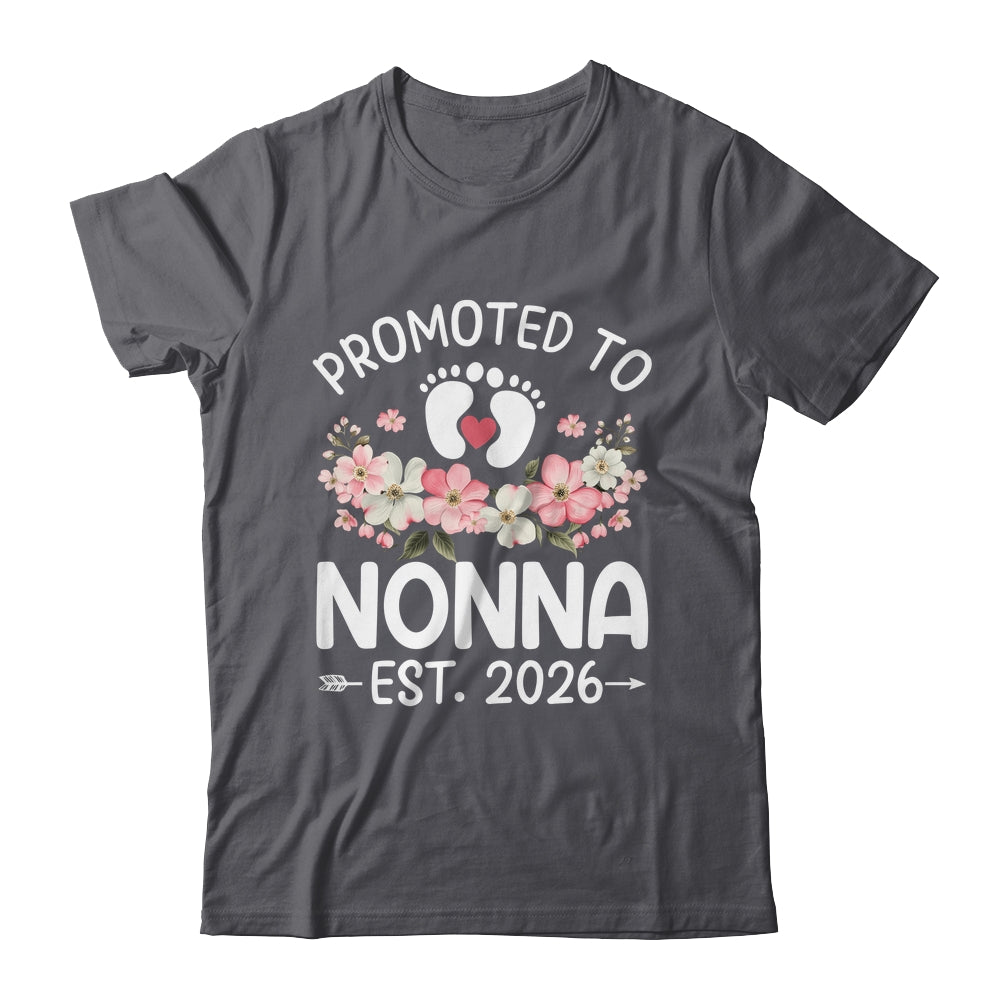 Promoted To Nonna 2026 First Time Floral New Nonna Shirt & Hoodie | teecentury