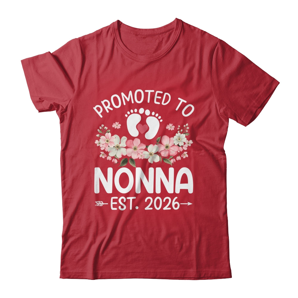 Promoted To Nonna 2026 First Time Floral New Nonna Shirt & Hoodie | teecentury
