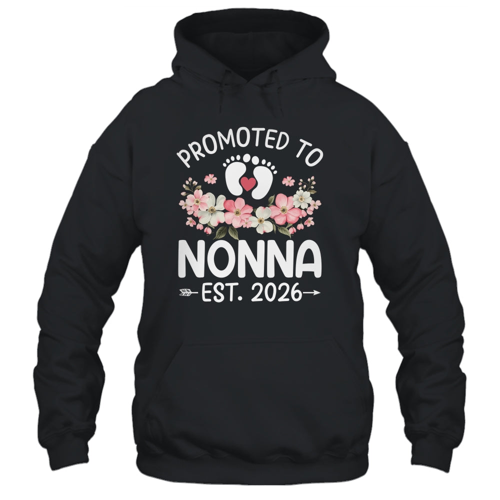 Promoted To Nonna 2026 First Time Floral New Nonna Shirt & Hoodie | teecentury