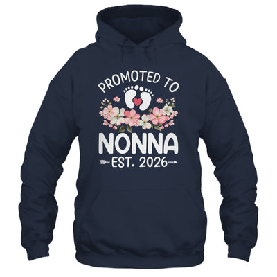 Promoted To Nonna 2026 First Time Floral New Nonna Shirt & Hoodie | teecentury