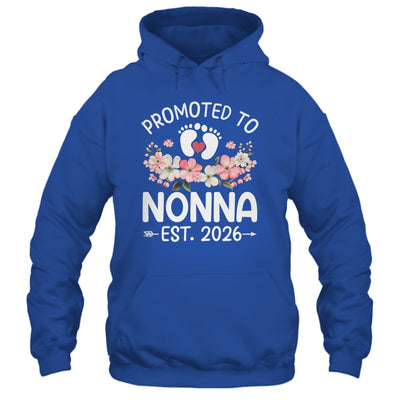 Promoted To Nonna 2026 First Time Floral New Nonna Shirt & Hoodie | teecentury