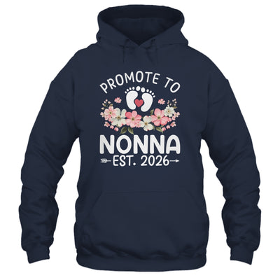 Promoted To Nonna 2026 First Time Floral New Nonna Shirt & Hoodie | teecentury